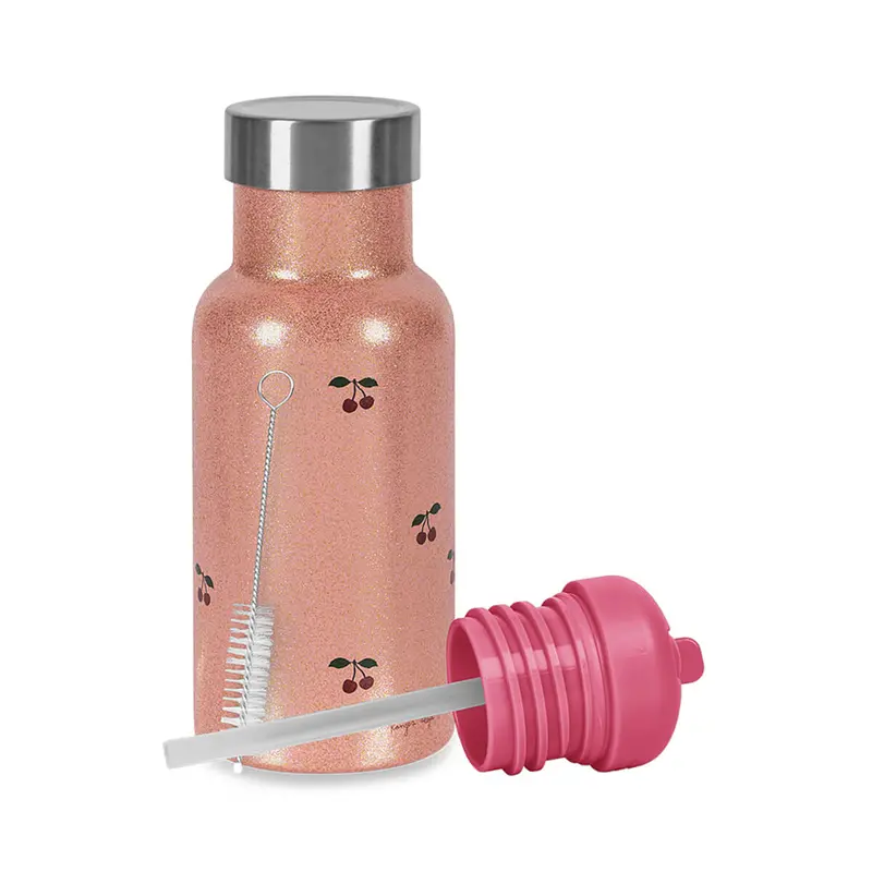 Thermo Bottle in Cherry Glitter by Konges Sljd