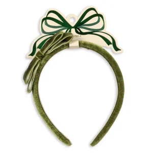 Velvet Bow Headband in Green by Konges Sljd