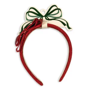 Velvet Bow Headband in Red Glitter by Konges Sljd