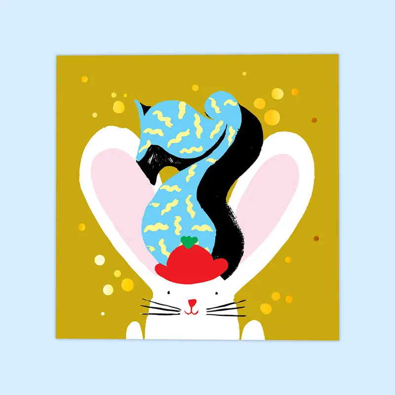 Age 7 Birthday Square Greetings Card by Eleanor Bowmer