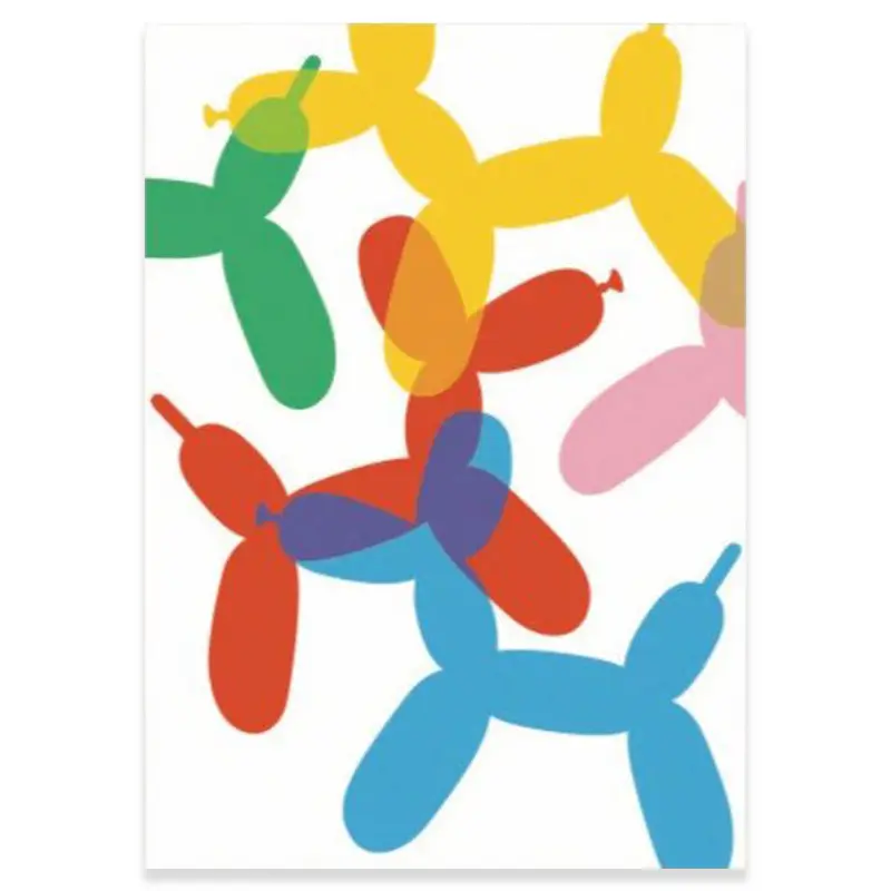Balloon Dogs Greetings Card by Dicky Bird