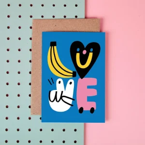Banana Love Greetings Card by Susie Hammer for Rumble Cards