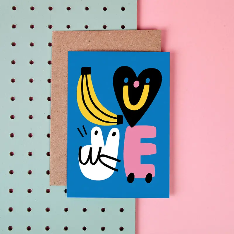 Banana Love Greetings Card by Susie Hammer for Rumble Cards