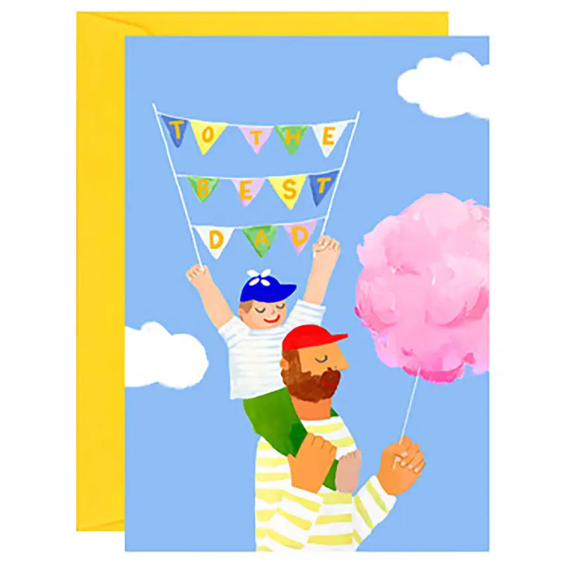 Best Dad Greetings Card by Ickaprint