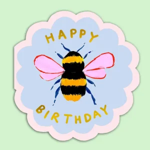 Birthday Bee Shaped Greetings Card by Eleanor Bowmer