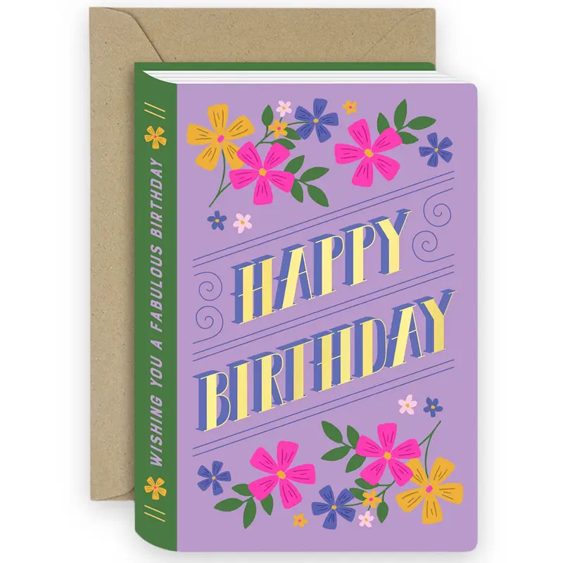 Birthday Book Greetings Card by Mifkins