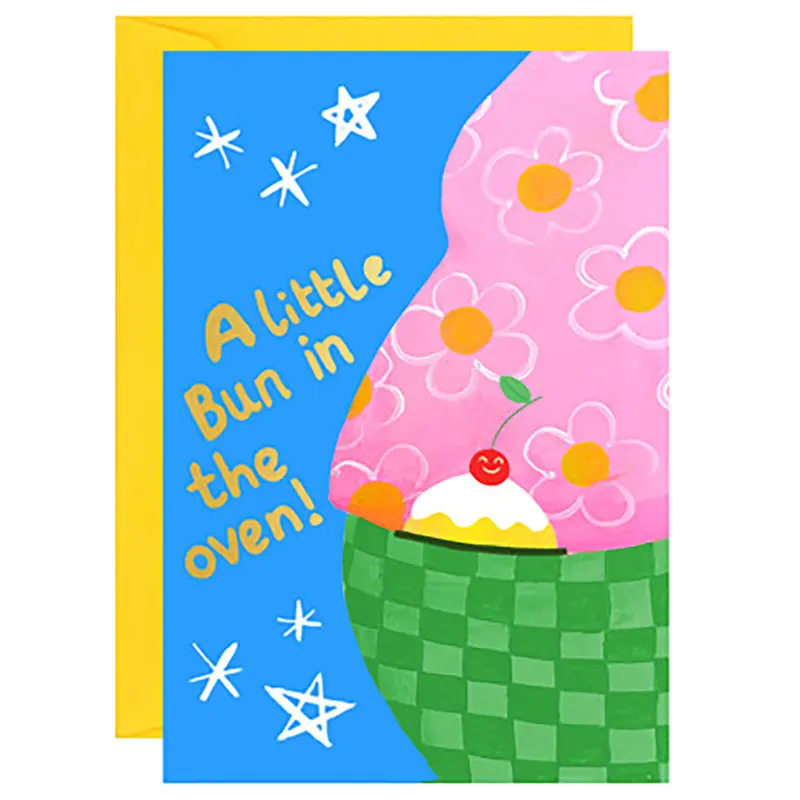 Bun In The Oven Greetings Card by Ickaprint