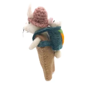 Bunny With Baby In A Backpack Hanging Decoration by Amica