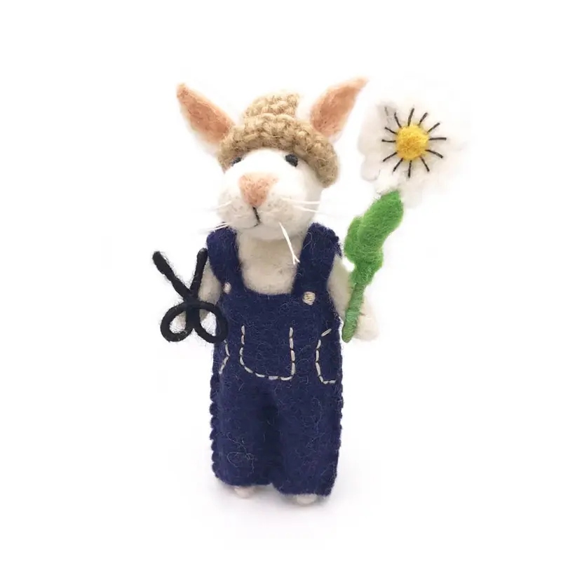 Bunny With Daisy And Secateurs Hanging Decoration by Amica
