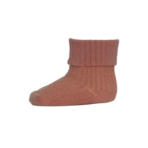 Cotton Rib Ankle Socks in Copper Brown by MP Denmark