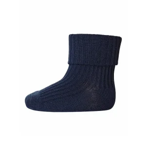 Cotton Rib Ankle Socks in Navy by MP Denmark
