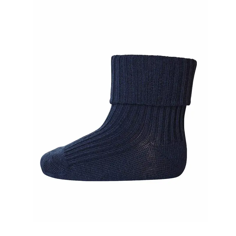 Cotton Rib Ankle Socks in Navy by MP Denmark