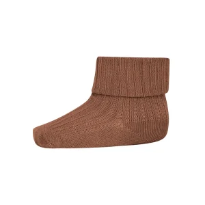 Cotton Rib Ankle Socks in Pecan Pie by MP Denmark