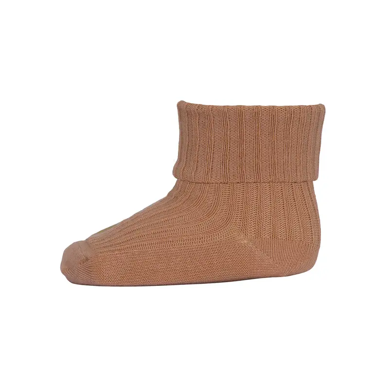 Cotton Rib Ankle Socks in Tawny Brown by MP Denmark