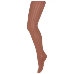 Cotton Rib Tights in Copper Brown by MP Denmark