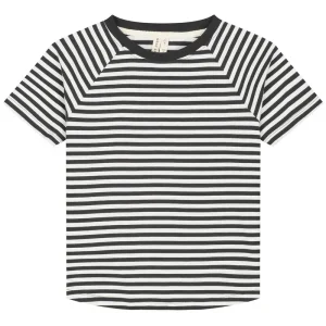 Crew Neck Tee in Nearly Black / Off White by Gray Label