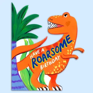 Dinosaur Shaped Greetings Card by Eleanor Bowmer