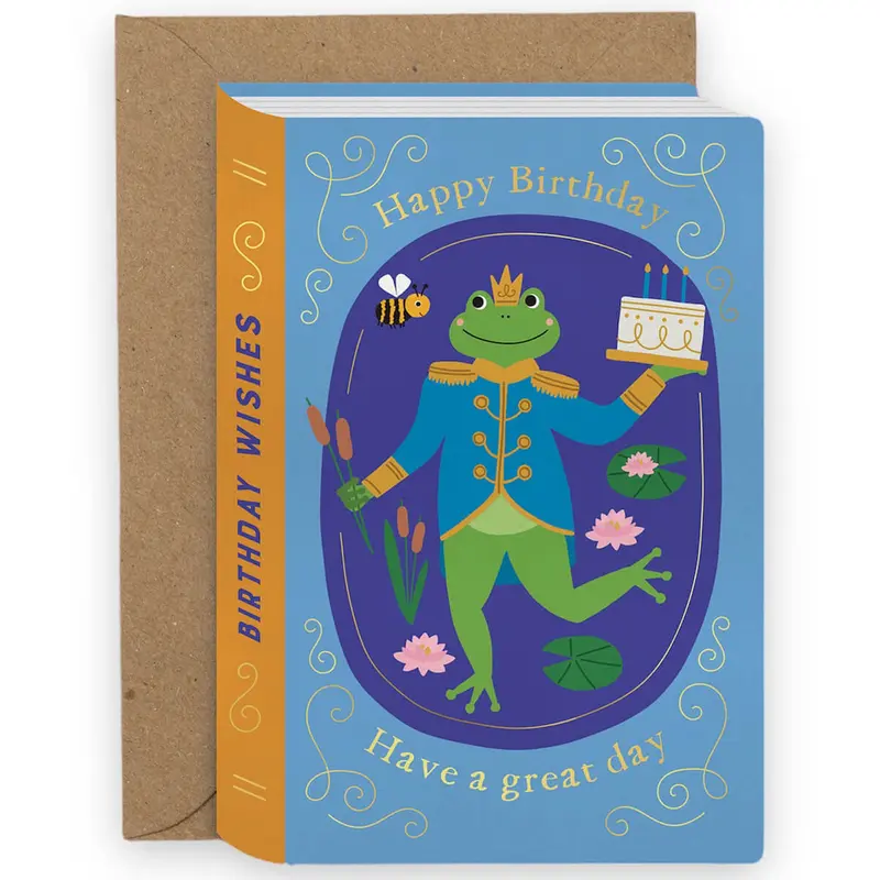 Fairytale Frog Birthday Greetings Card by Mifkins