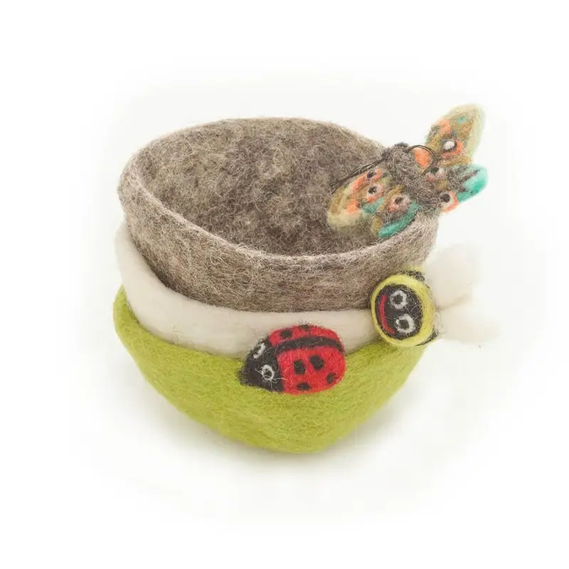 Handmade Garden Bugs Trinket Dishes by Felt So Good