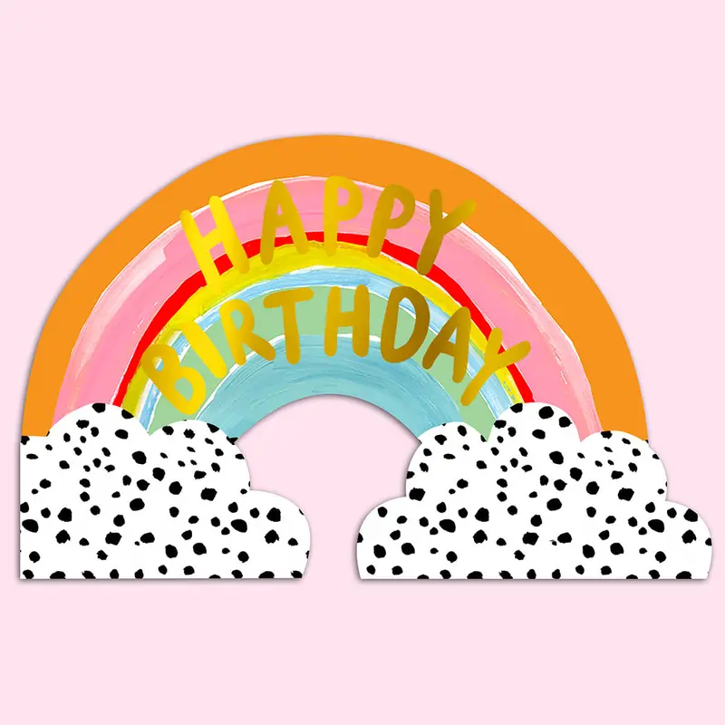 Happy Birthday Rainbow Shaped Greetings Card by Eleanor Bowmer
