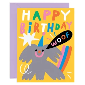 Happy Birthday Woof Greetings Card by Susie Hammer for Wrap