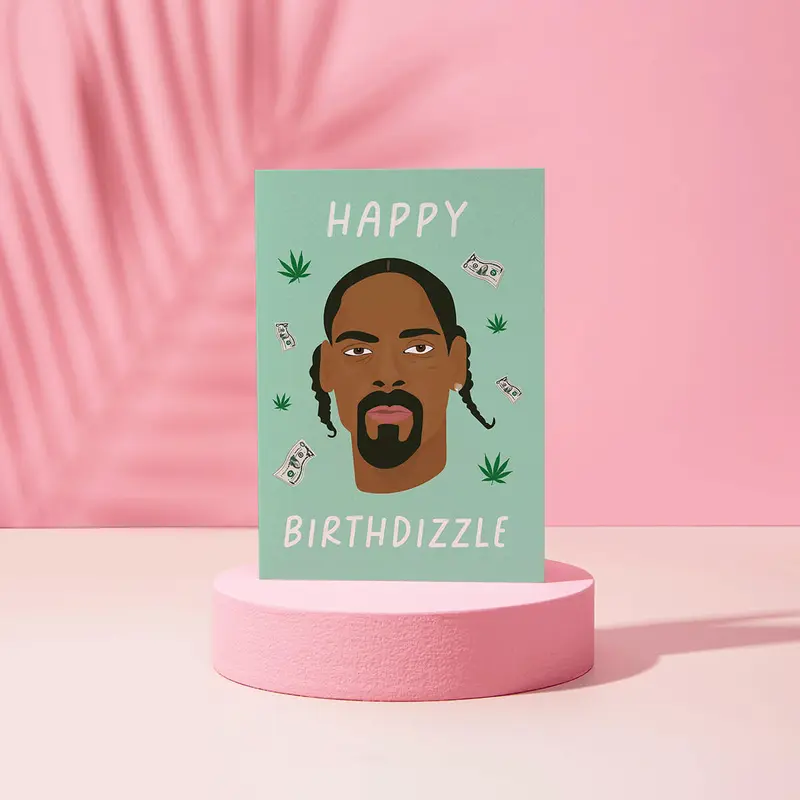 Happy Birthdizzle Snoop Greetings Card by Rumble Cards