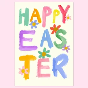 Happy Easter Typography Greetings Card by Eleanor Bowmer