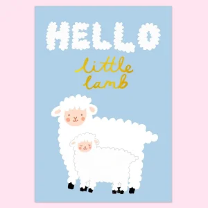 Little Lamb Baby Greetings Card by Eleanor Bowmer
