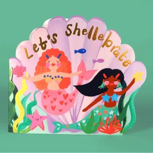 Mermaid Shaped Greetings Card by Eleanor Bowmer