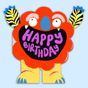 Monster Shaped Greetings Card by Eleanor Bowmer