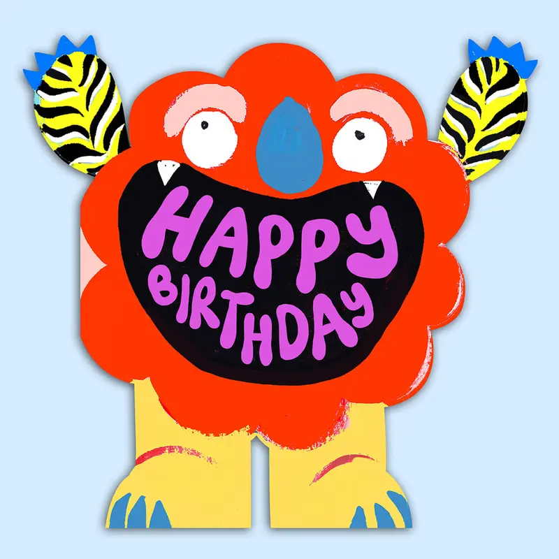 Monster Shaped Greetings Card by Eleanor Bowmer