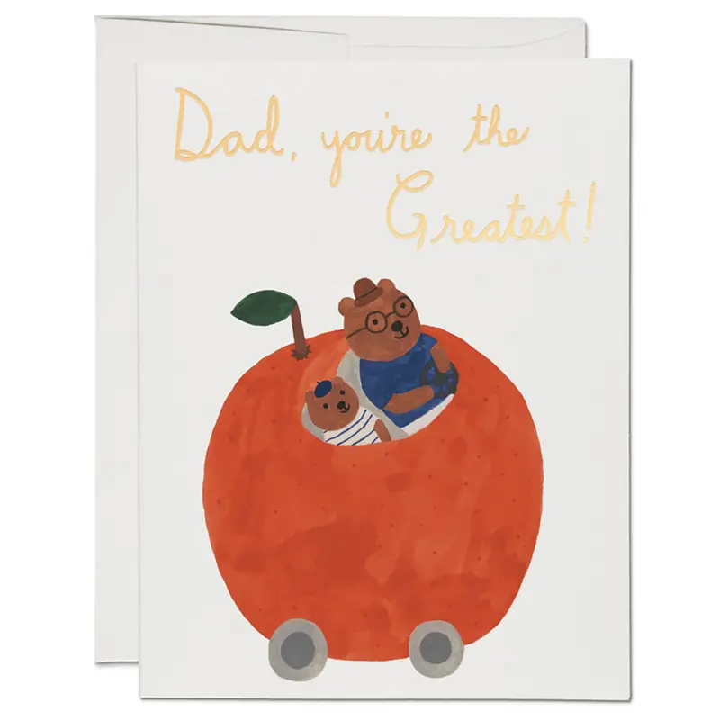 Orange Car Father's Day Greetings Card by Red Cap Cards