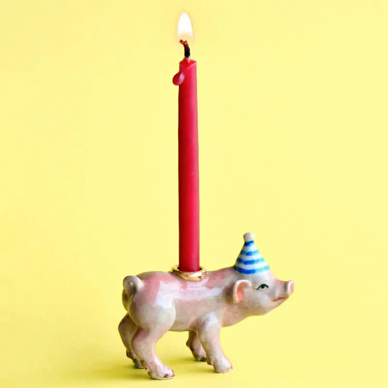 Pig Ceramic Cake Topper by Camp Hollow