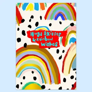 Rainbow Kisses Greetings Card by Eleanor Bowmer