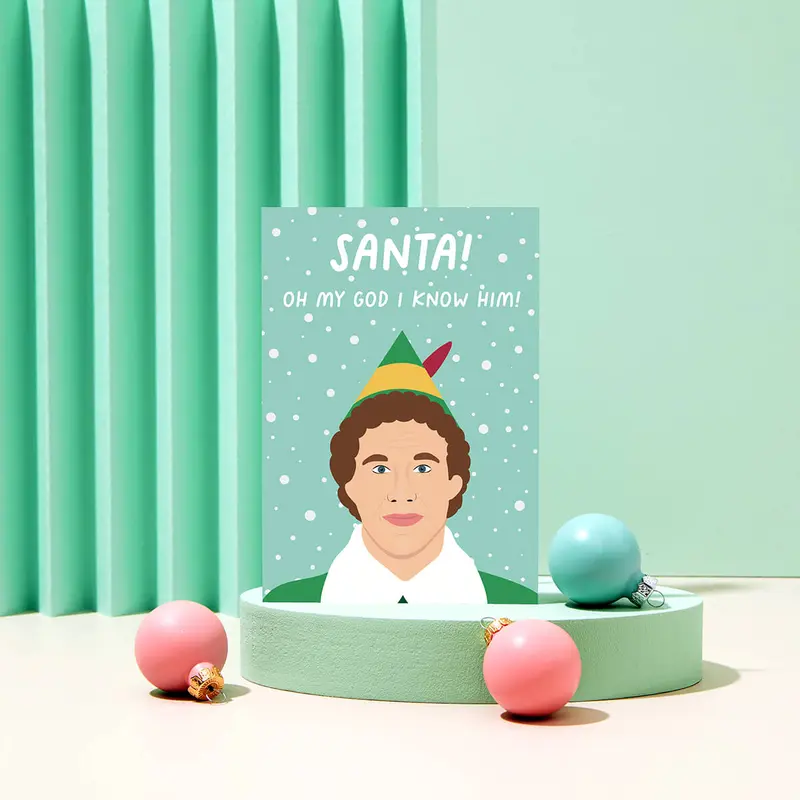 Santa! Elf Christmas Greetings Card by Rumble Cards