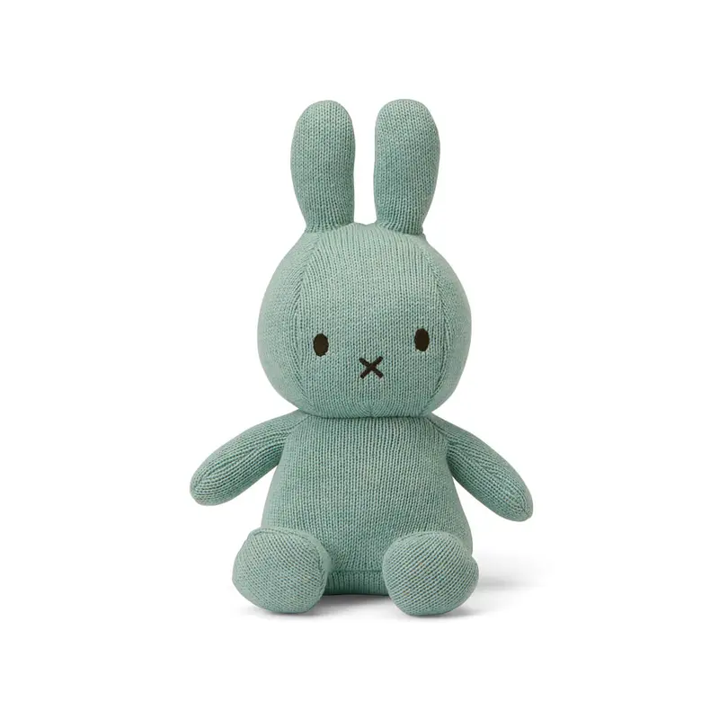 Small Organic Cotton Knit Miffy in Sea Blue (23cm) by Bon Ton Toys