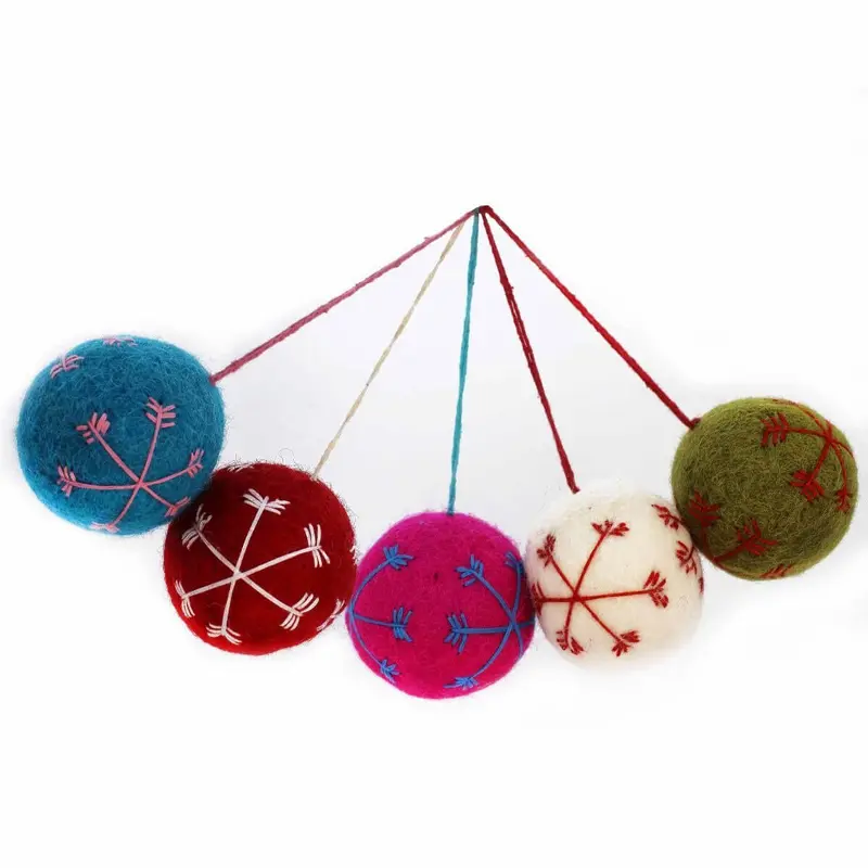 Snowflake Baubles Hanging Christmas Decorations by Felt So Good
