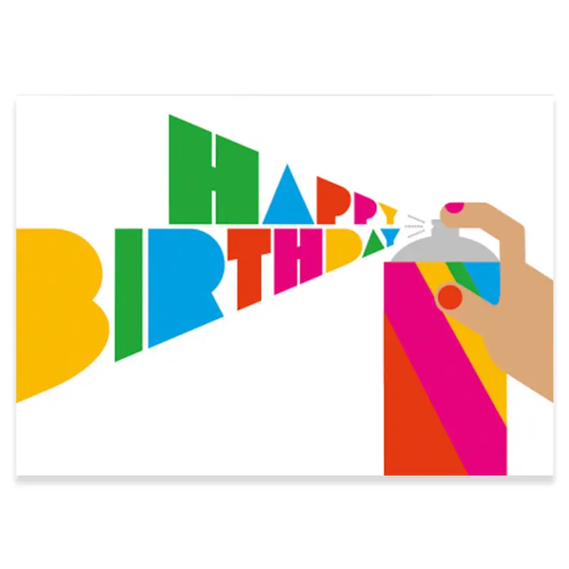 Spray Can Greetings Card by Dicky Bird