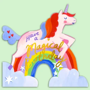 Unicorn Shaped Greetings Card by Eleanor Bowmer