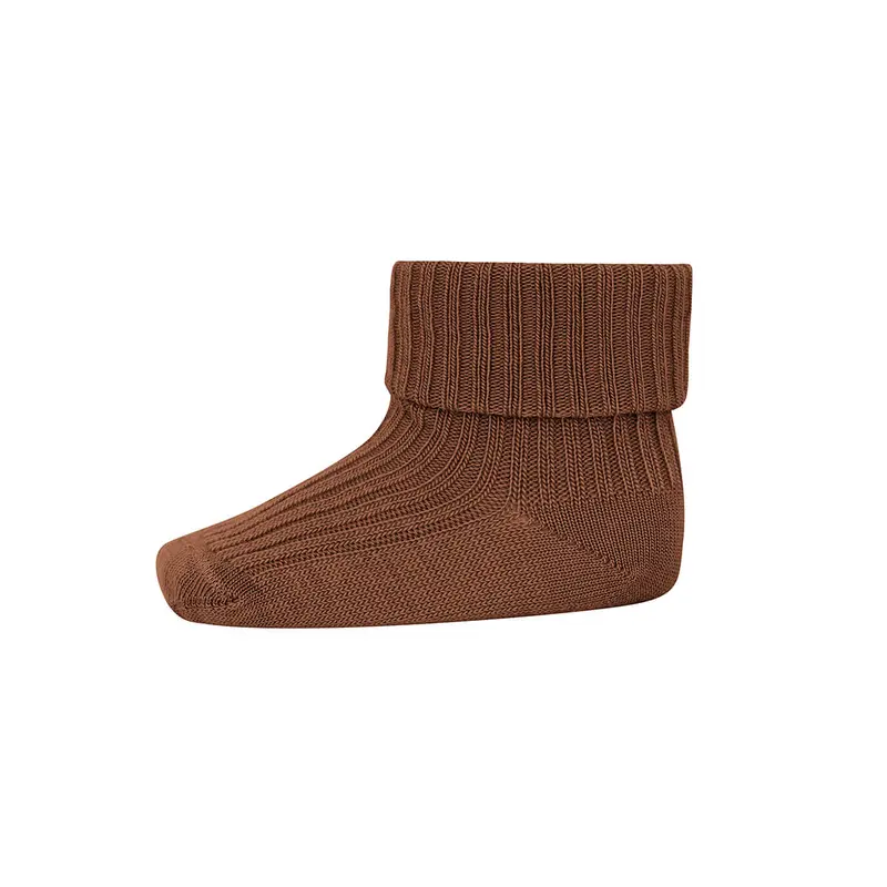 Wool Rib Ankle Socks in Pecan Pie by MP Denmark