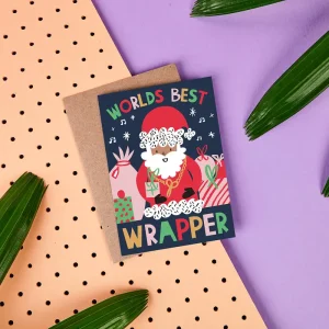 World's Best Wrapper Christmas Greetings Card by Ashley Le Quere for Rumble Cards