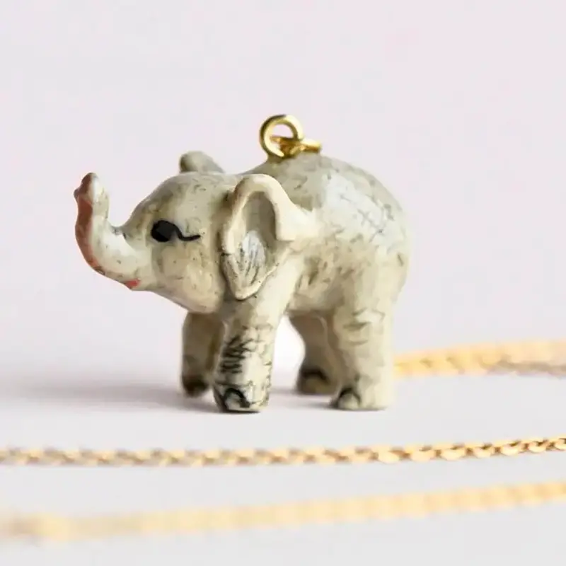 Baby Elephant Ceramic Pendant by Camp Hollow