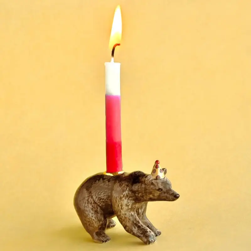 Brown Bear Ceramic Cake Topper by Camp Hollow