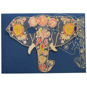 Elephant Mask Greetings Card by East End Press