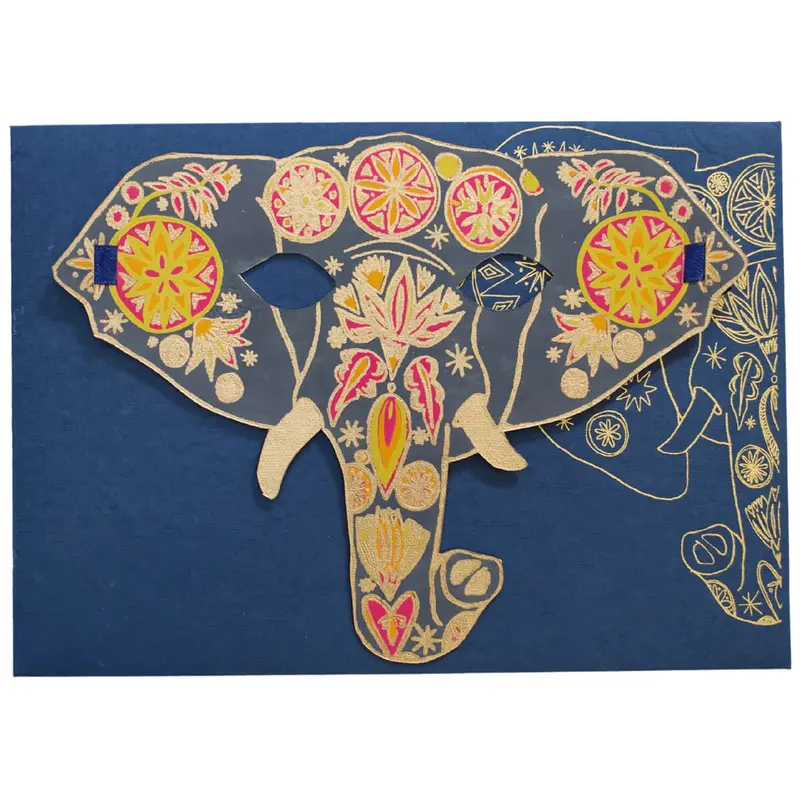 Elephant Mask Greetings Card by East End Press