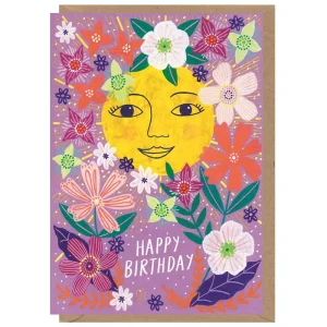 Flower Burst Sun Greetings Card by Bonbi Forest for Earlybird Designs