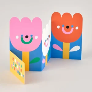 Flowers Fold Out Birthday Greetings Card by Susie Hammer for Wrap