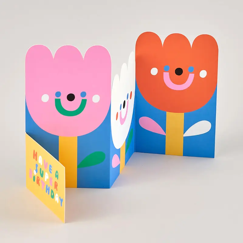 Flowers Fold Out Birthday Greetings Card by Susie Hammer for Wrap