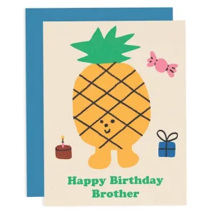 Happy Birthday Brother Greetings Card by Maria Ramos for Wrap