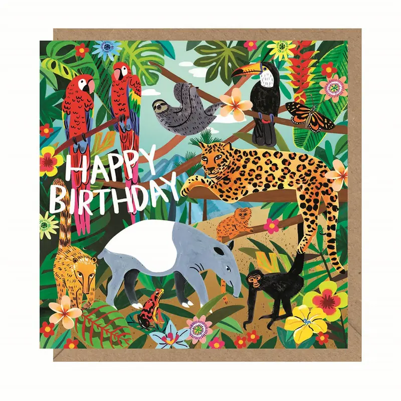 Jungle Birthday Greetings Card by Emma Jayne for Earlybird Designs